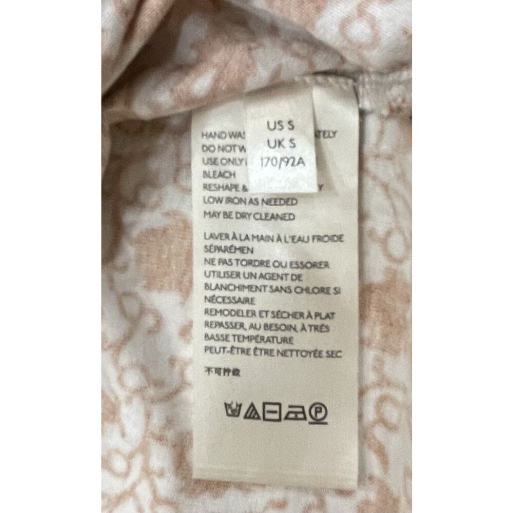 Anthropologie Terri Embroidered Peasant Boho Top Mixed Print S Rust Black Cream - Picture 13 of 13